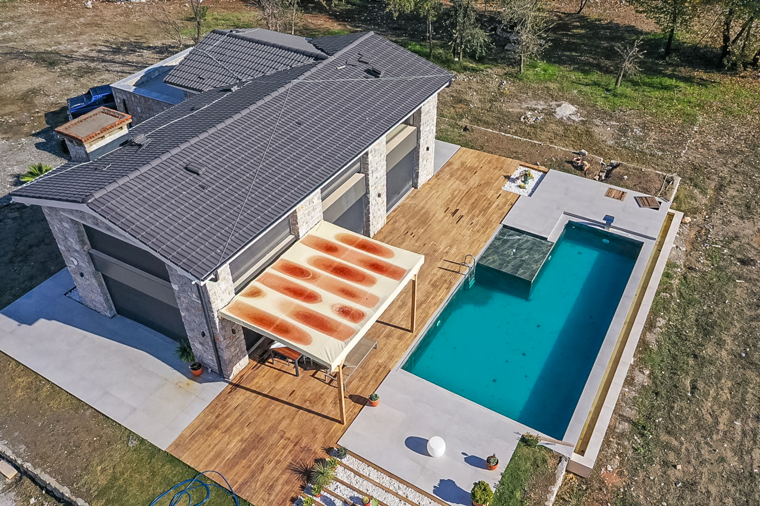 Akyaka Yakını Havuzlu Taş Villa | Full Eşyalı Kiralık