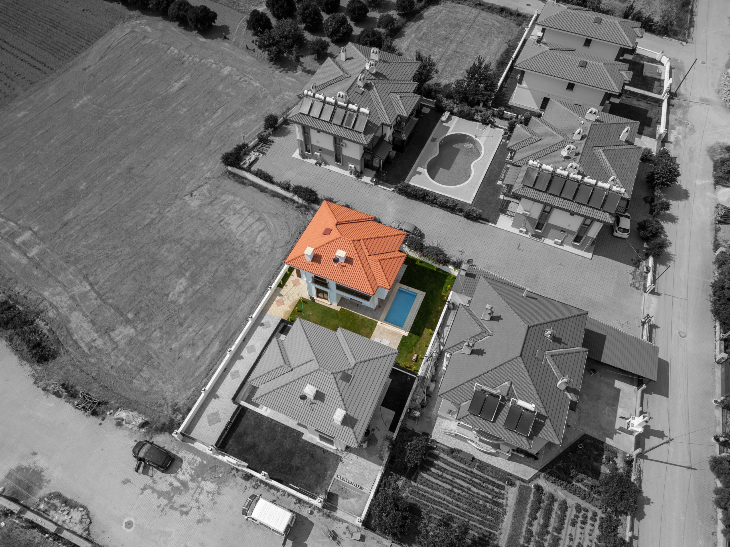 DJI_0410-HDR Ula Gökovada Havuzlu Müstakil 3+1 Sıfır Villa