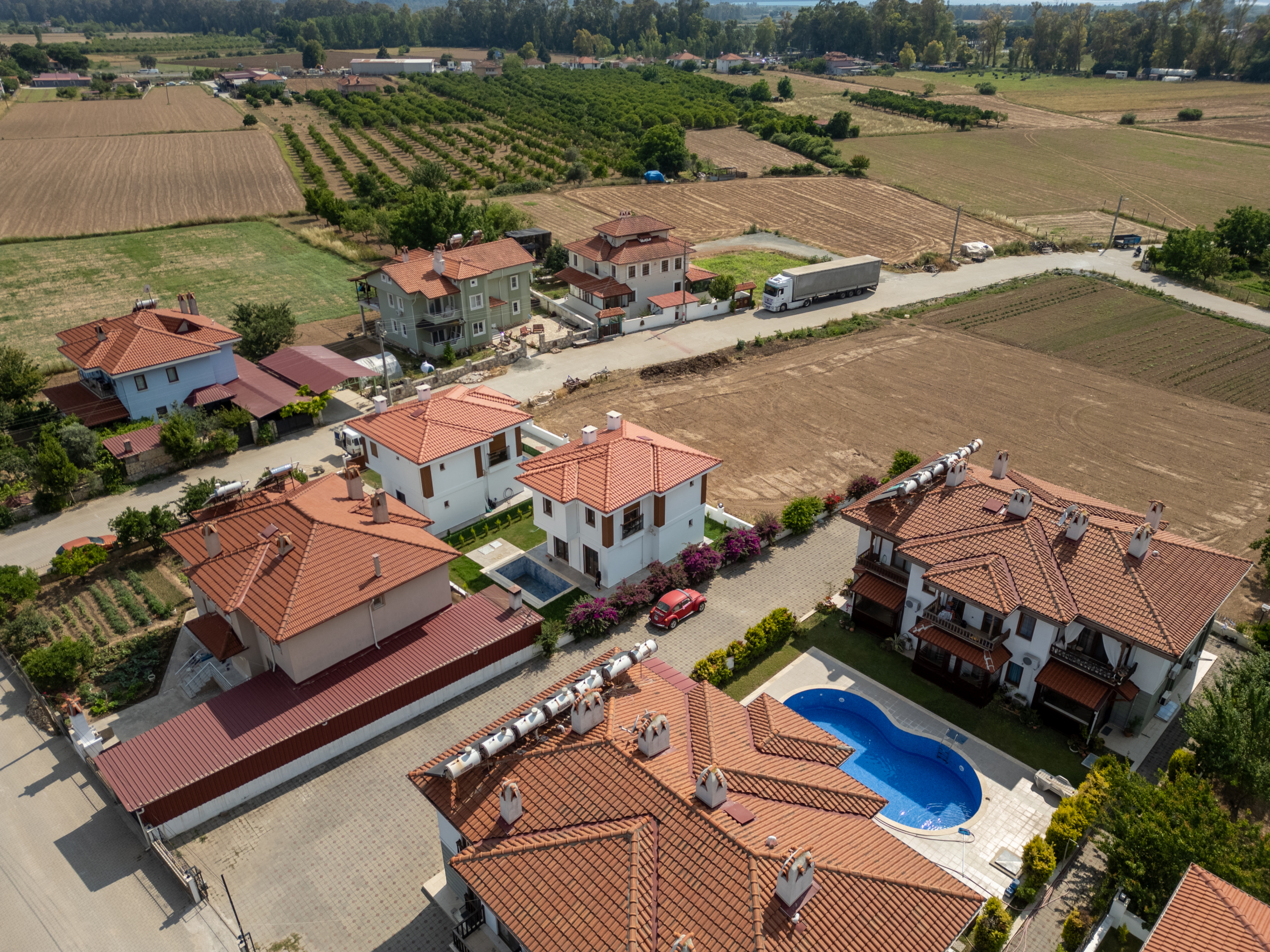 DJI_0426-HDR Ula Gökovada Havuzlu Müstakil 3+1 Sıfır Villa