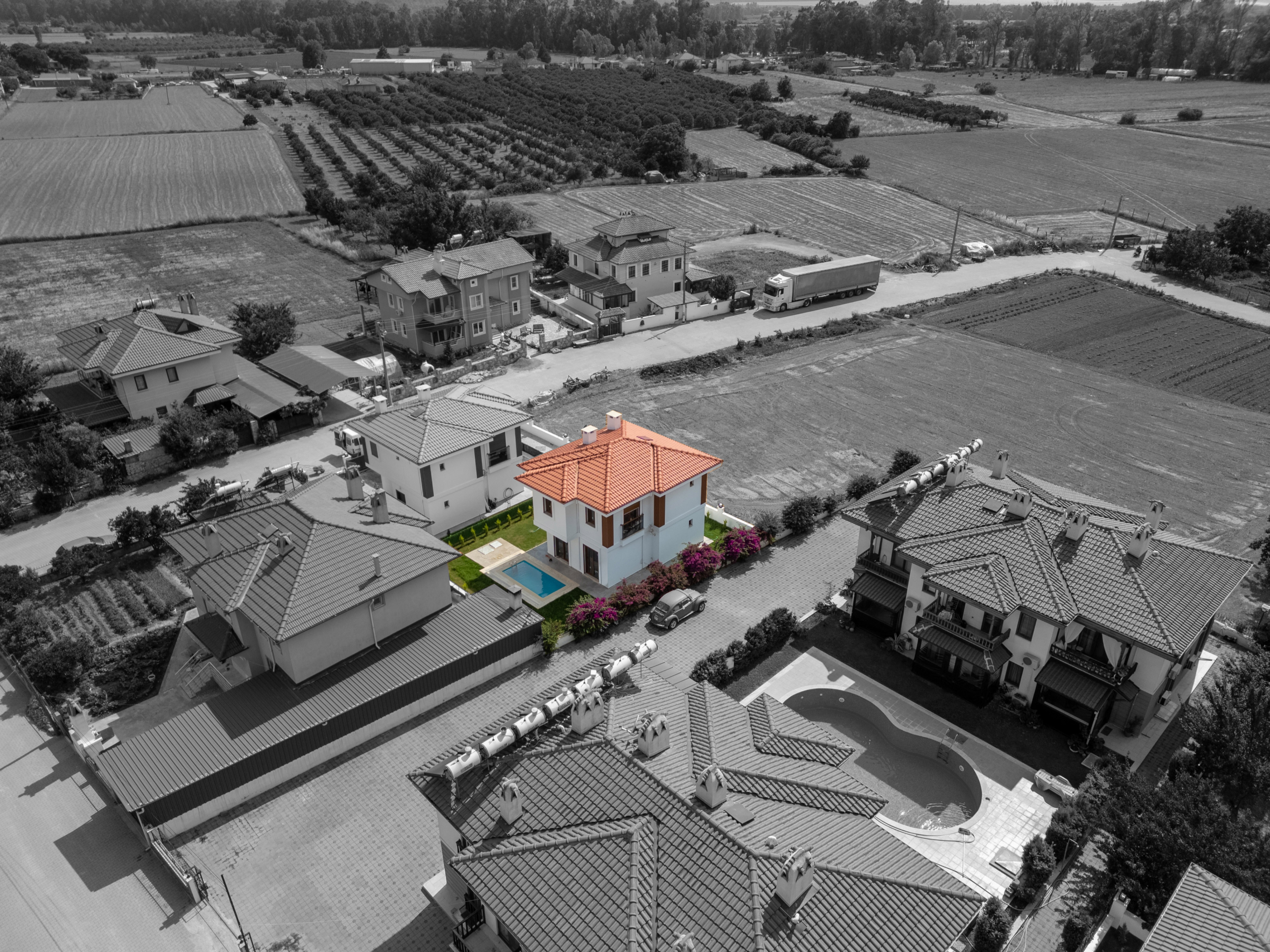 DJI_0426-HDR Ula Gökovada Havuzlu Müstakil 3+1 Sıfır Villa