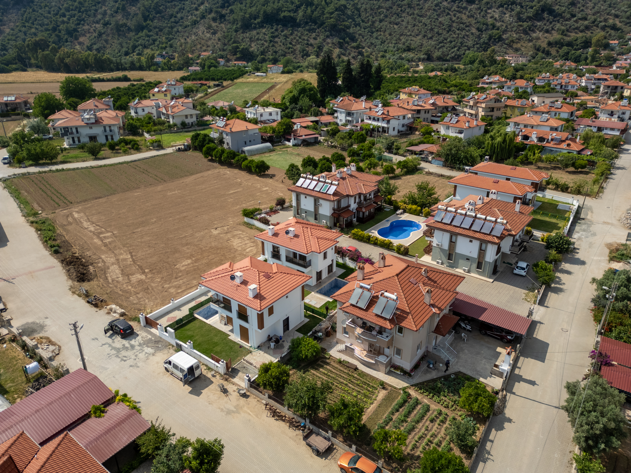 DJI_0432-HDR Ula Gökovada Havuzlu Müstakil 3+1 Sıfır Villa