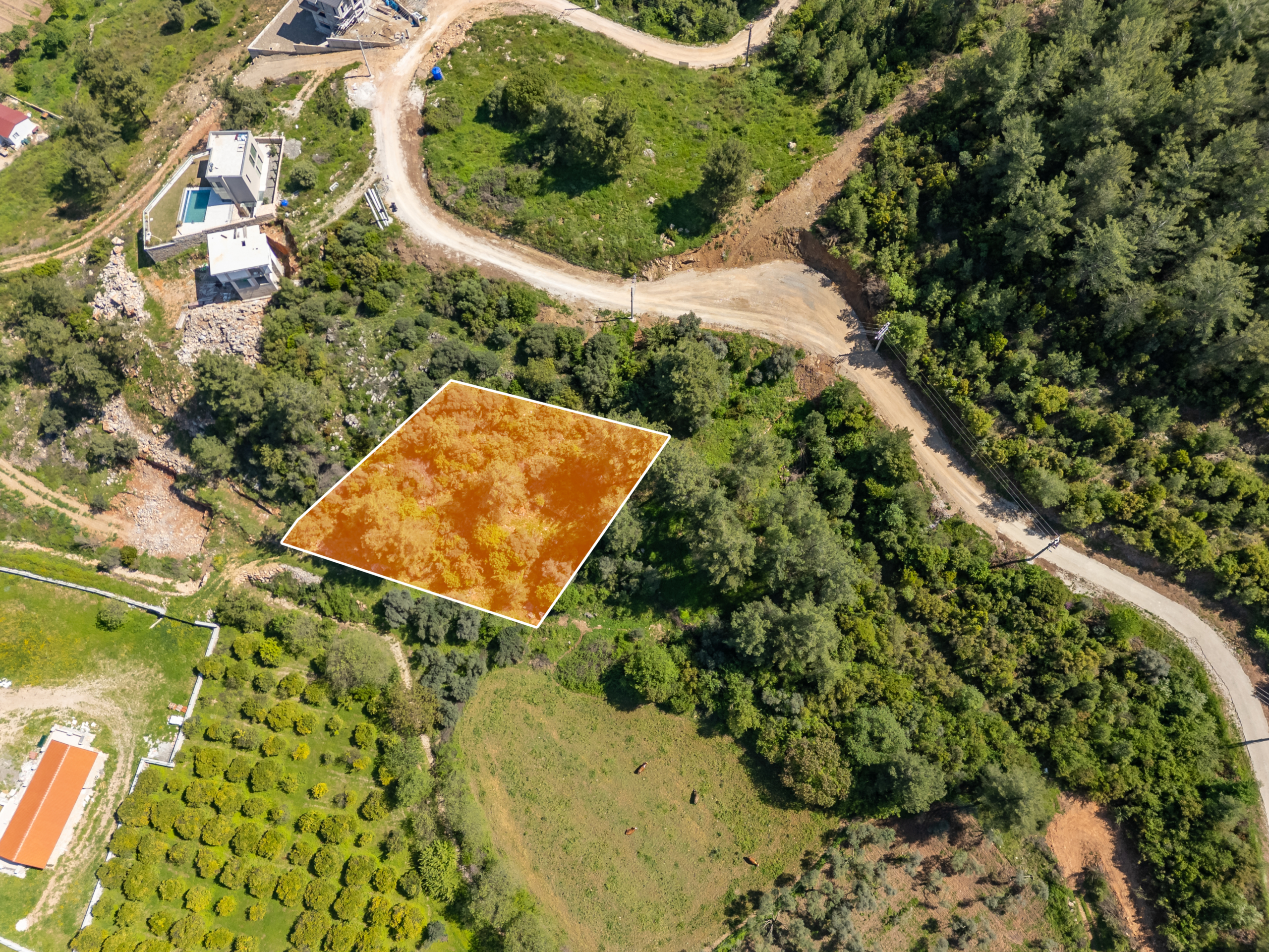 DJI_0599-HDR-Edit Ula Çıtlık’ta Yerleşime Yakın 503 m2 Satılık Villa Arsası