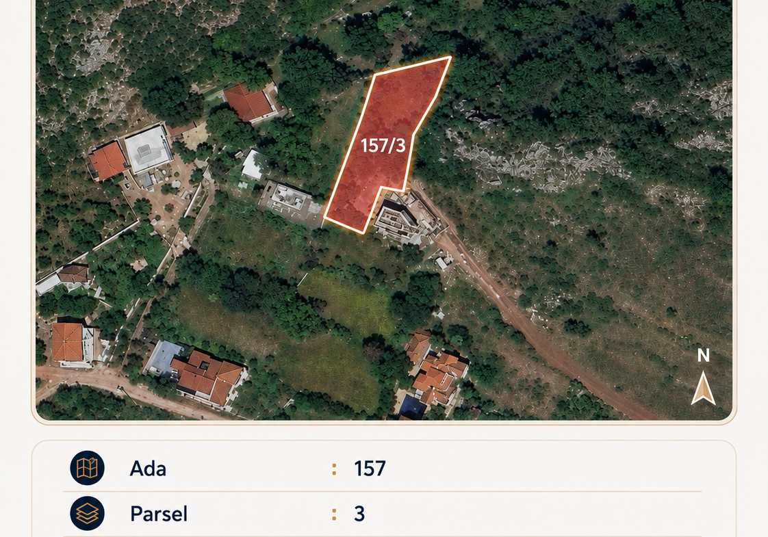Marmaris Orhaniye İmar Durumu Mevcut 830 m² Arsa