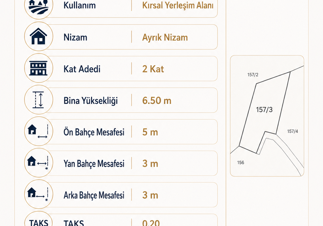 Marmaris Orhaniye İmar Durumu Mevcut 830 m² Arsa