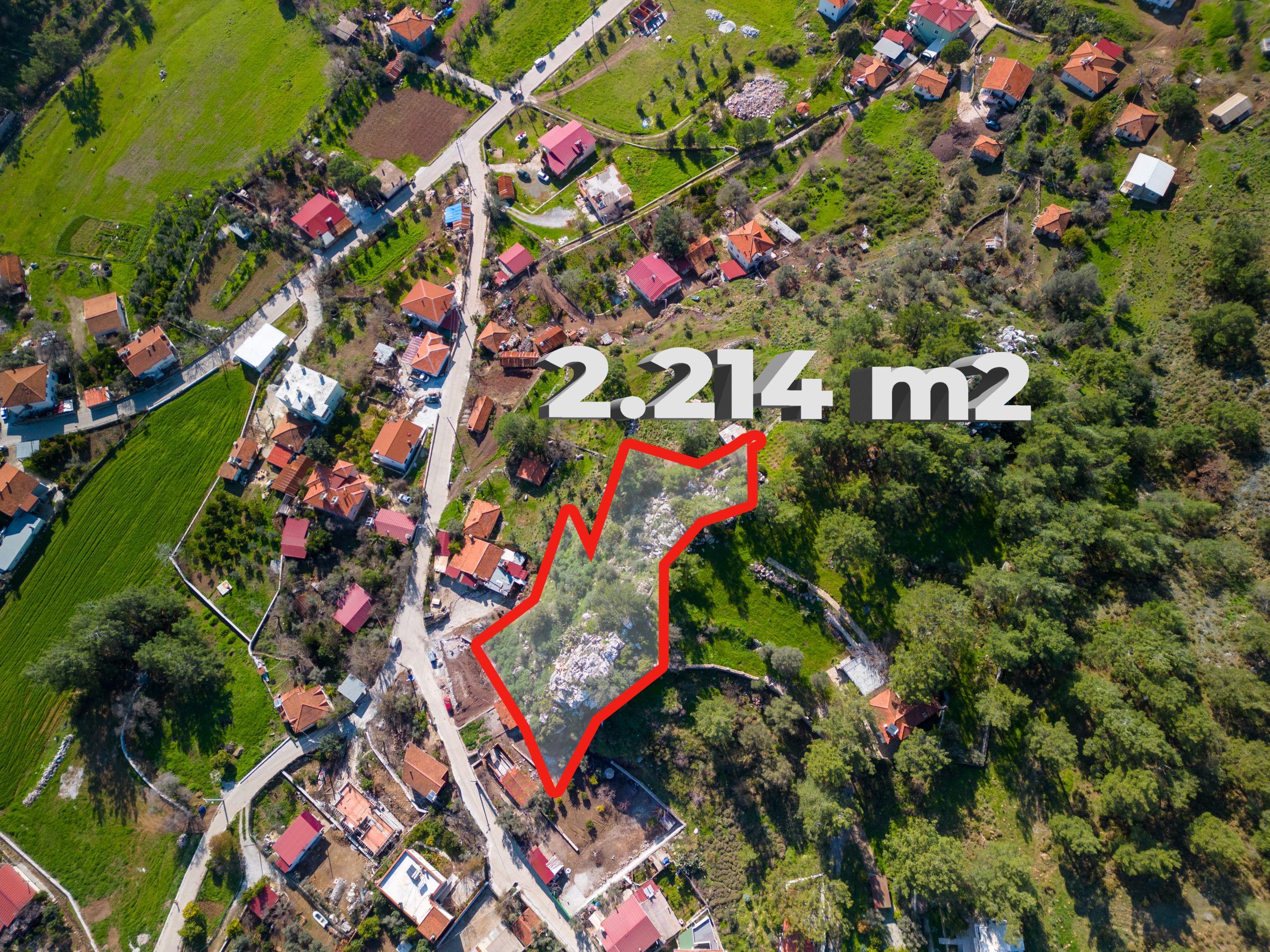 Marmaris Hisarönünde Deniz Manzaralı | Köy İçi İmarlı | 2.214 m2