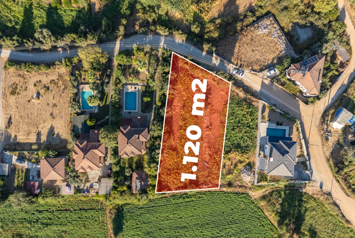 Marmaris Çetibeli’de 1.120 m2 Villa Projesine Uygun İmarlı Arsa