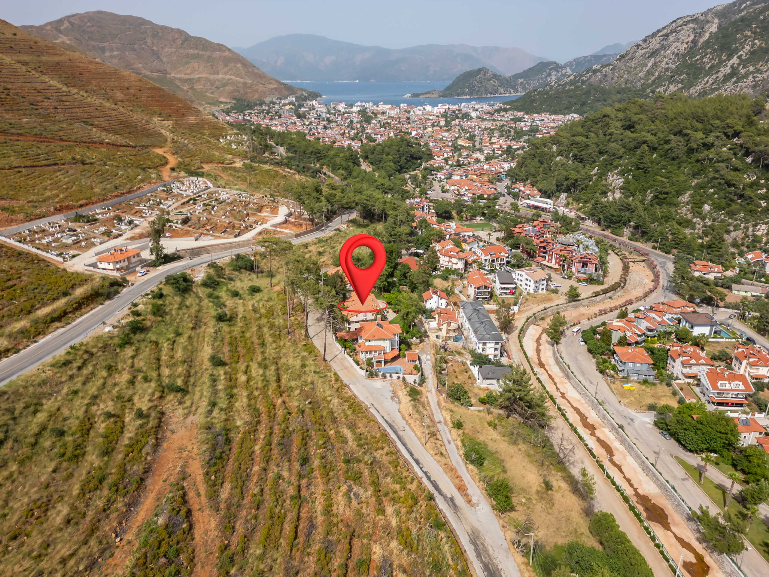 DJI_0599-HDR-Edit Marmaris İçmeler’de Havuzlu Butik Sitede 3+1 Bahçe Dubleksi