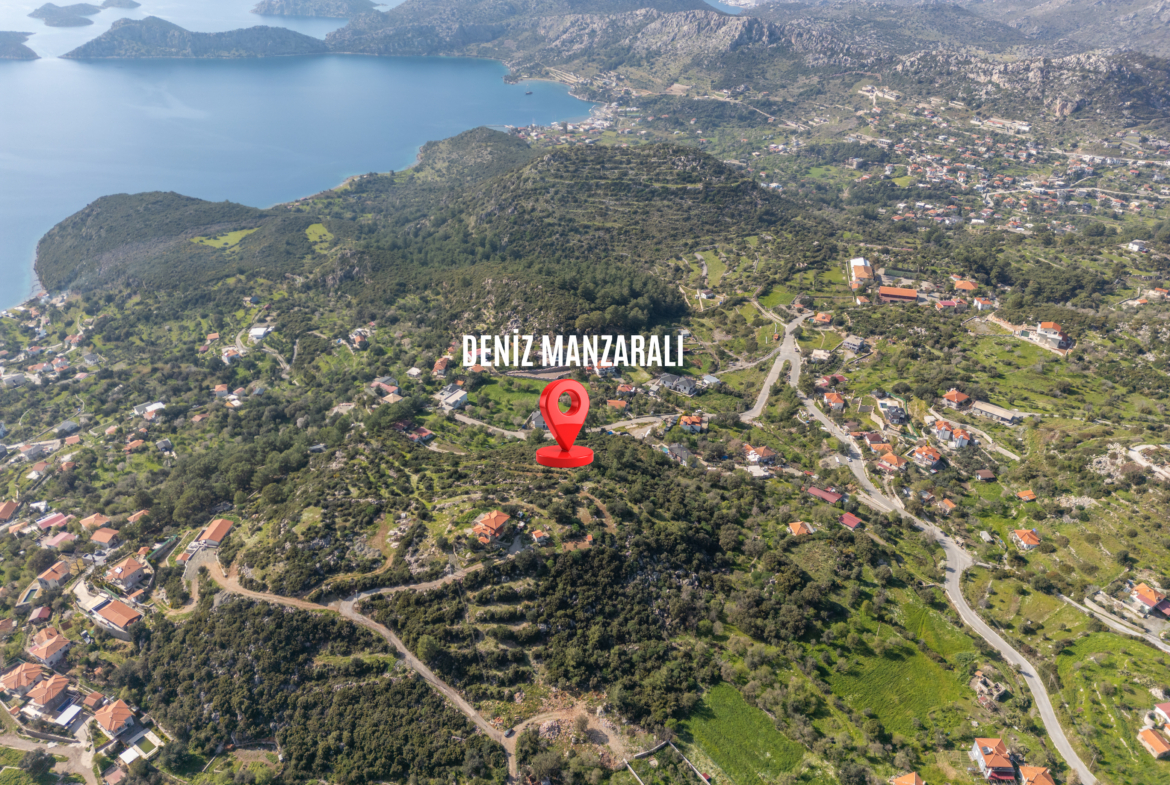 Marmaris Söğütte Deniz ve Cumhuriyet Manzaralı 3.914 m² Arazi
