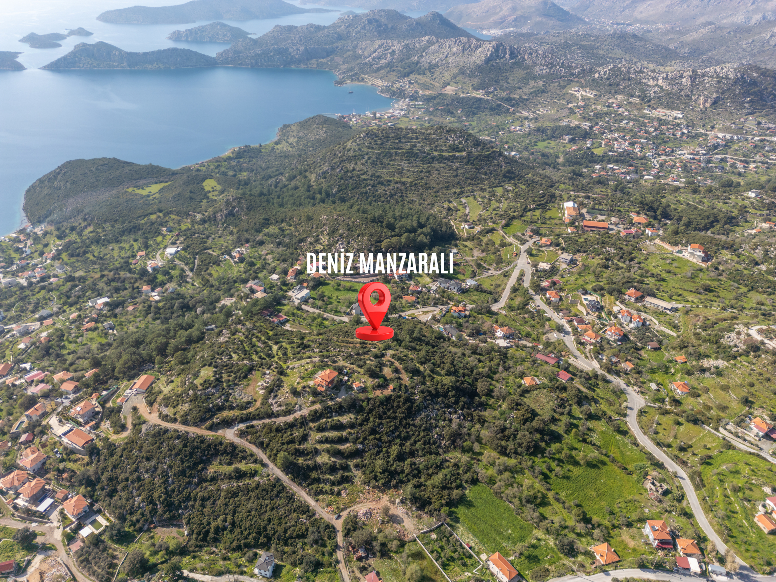 DJI_0860-Edit Marmaris Söğütte Deniz ve Cumhuriyet Manzaralı 3.914 m² Arazi