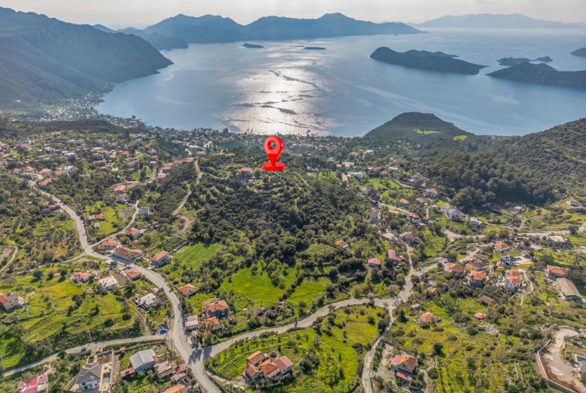 Marmaris Söğütte Deniz ve Cumhuriyet Manzaralı 3.914 m² Arazi
