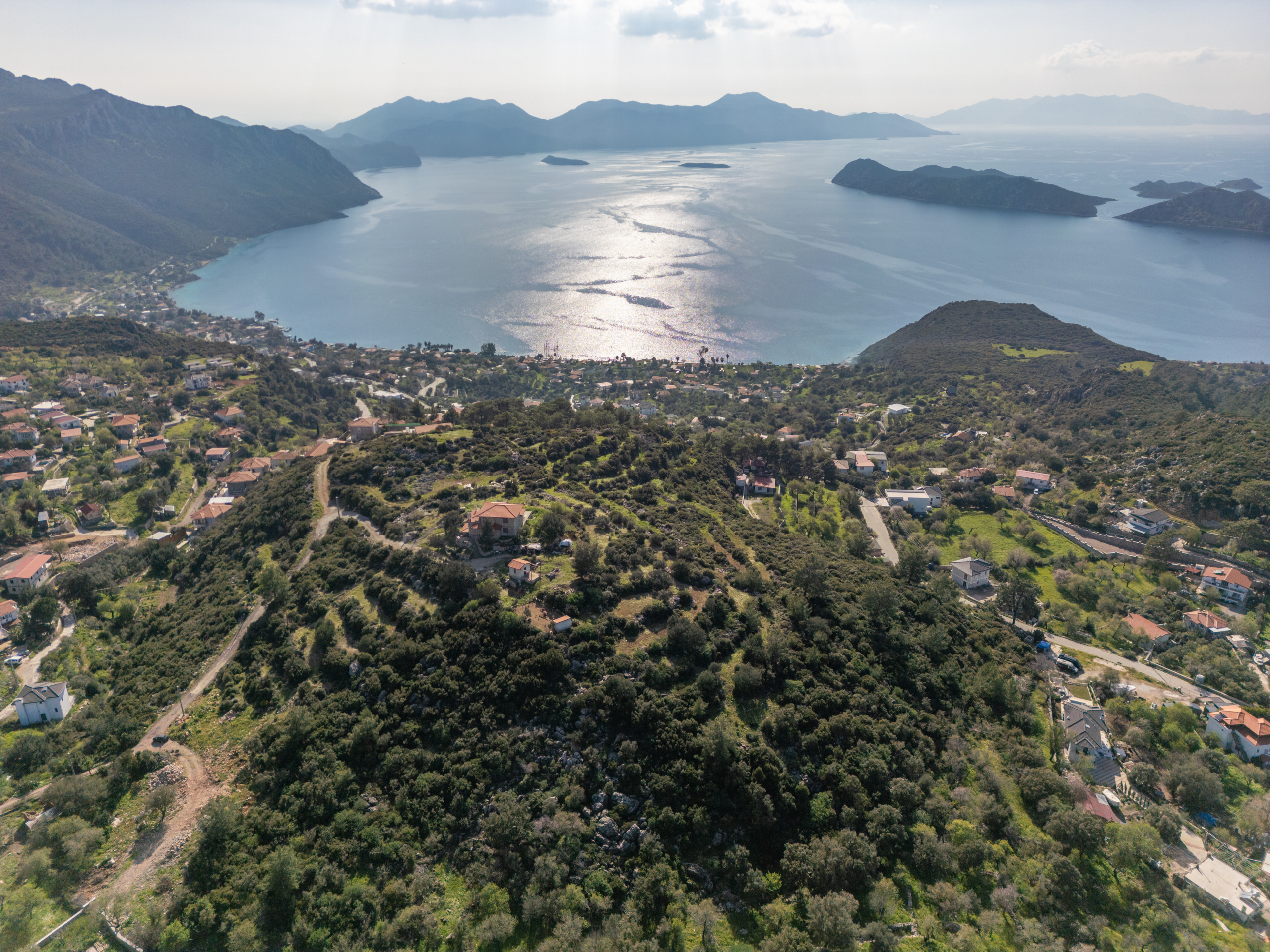 DJI_0876 Marmaris Söğütte Deniz ve Cumhuriyet Manzaralı 3.914 m² Arazi