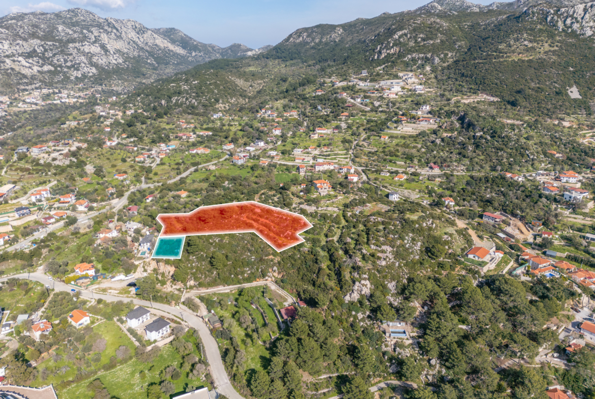 Marmaris Söğütte Deniz ve Cumhuriyet Manzaralı 3.914 m² Arazi